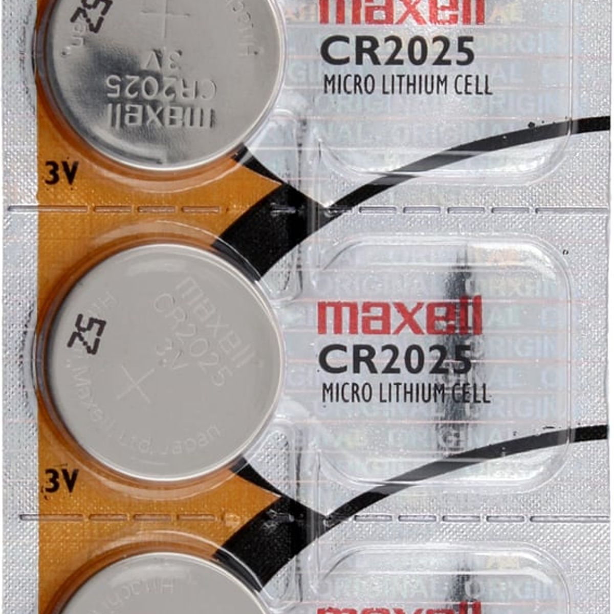 MAXELL - Pack 5 Pilas CR2025 3v Maxell Tipo Botón Original