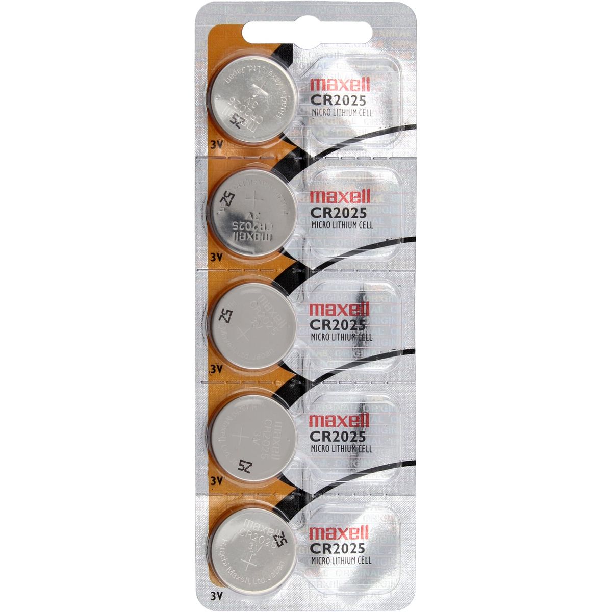 MAXELL - Pack 5 Pilas CR2025 3v Maxell Tipo Botón Original