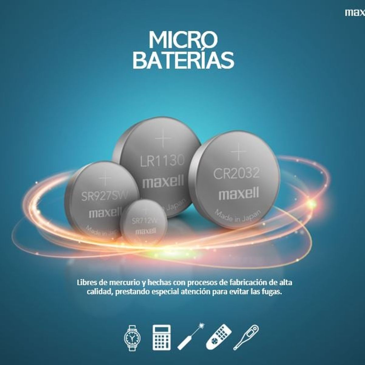 MAXELL - Pack 5 Pilas CR2025 3v Maxell Tipo Botón Original