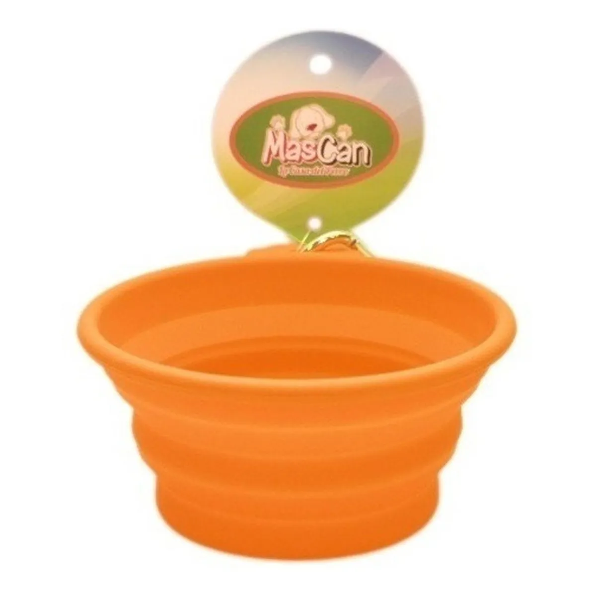 MASCAN - Plato Plegable Silicona Simple Naranjo Talla L Perro