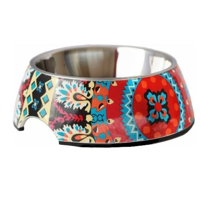 MASCAN - Plato Melamina Motivo Redondo Multicolor Talla L Perro