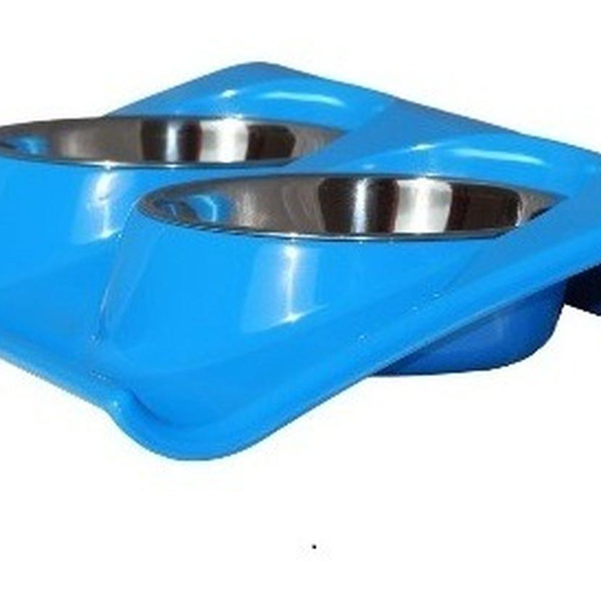 MASCAN - Plato Melamina Doble Z Talla M Azul Perro Mascan