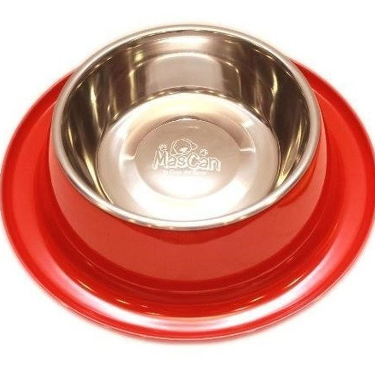 MASCAN - Plato Melamina Anti-hormigas Rojo Talla L Perro Mascan