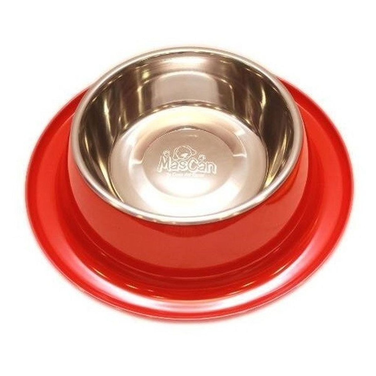MASCAN - Plato Melamina Anti-hormigas Rojo Talla L Perro Mascan