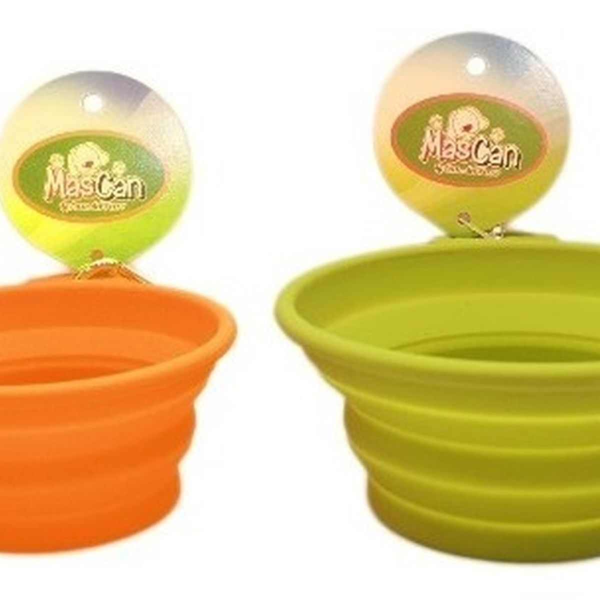 MASCAN - Plato Plegable Silicona Simple Verde Talla L Perro