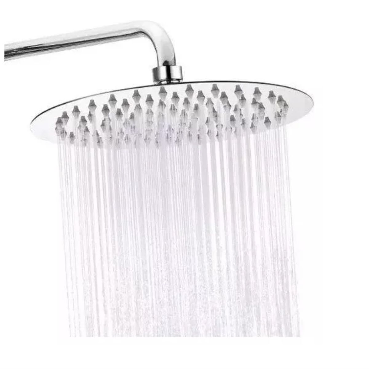 GENERICO - Plato Ducha Redondo 20 Cms Acero Inoxidable Con Brazo 30 Cms