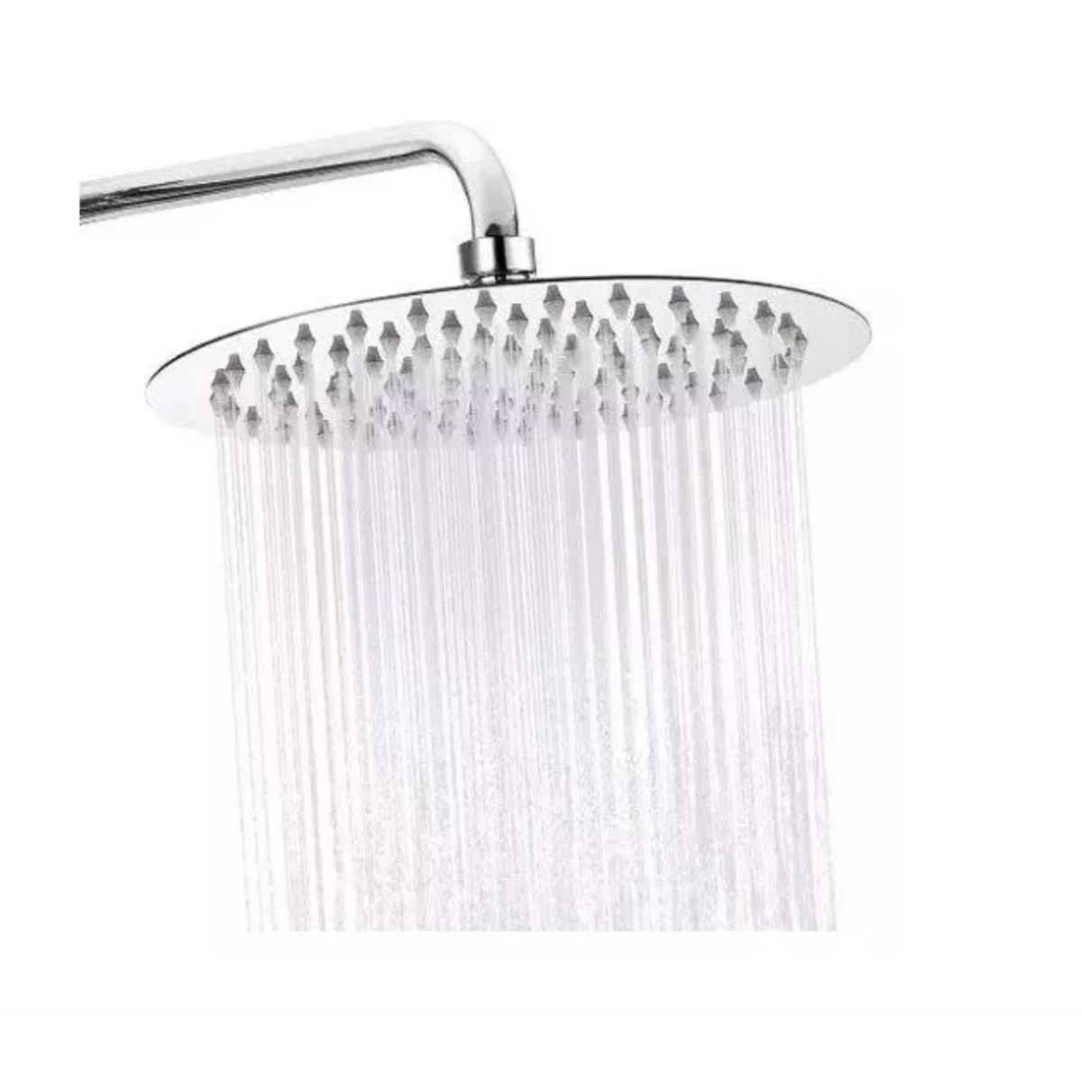 GENERICO - Plato Ducha Redondo 20 Cms Acero Inoxidable Con Brazo 30 Cms