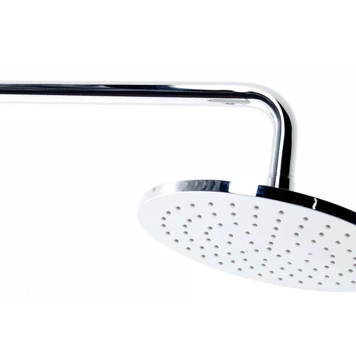 GENERICO - Plato Ducha Redondo 20 Cms Acero Inoxidable Con Brazo 30 Cms