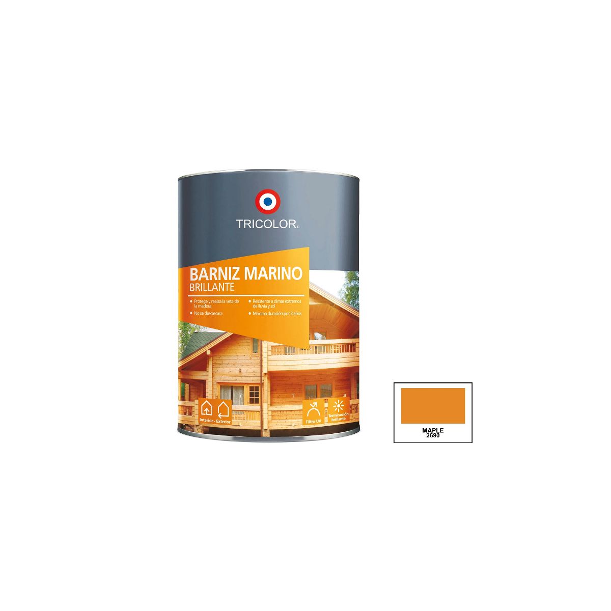 TRICOLOR - Esmalte Barniz 400ml marino brillante maple Tricolor