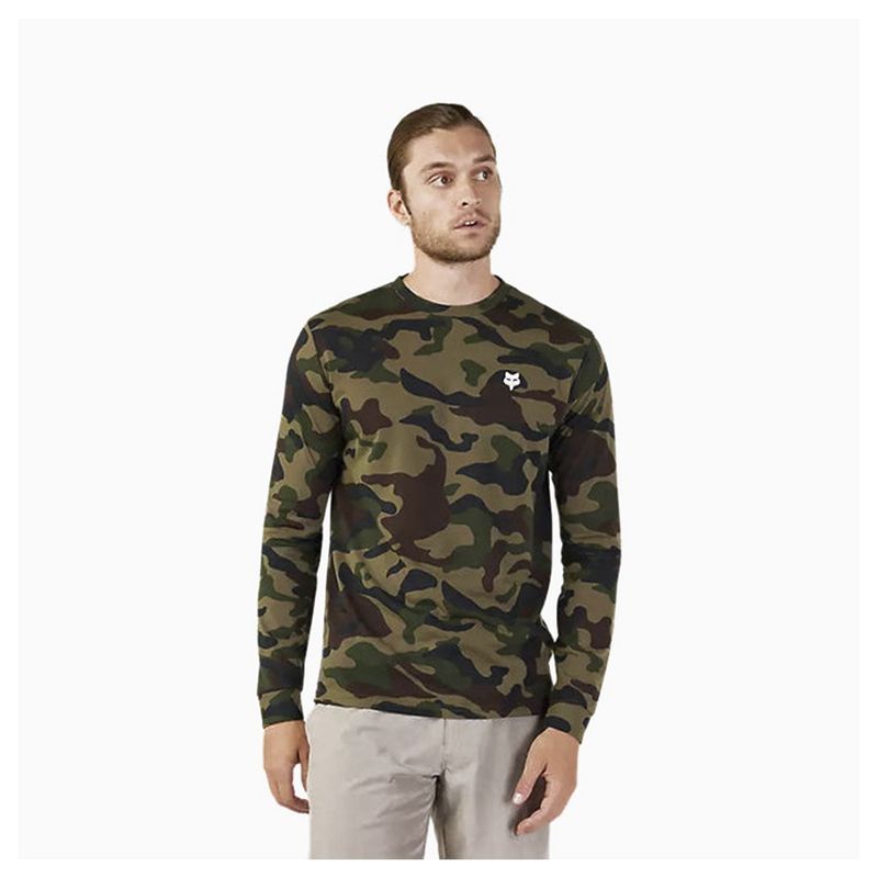 FOX - Polera Lifestyle Fox Head Manga Larga Camo verde Fox