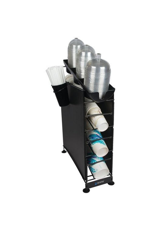 ORGANIZADOR VASOS 3 NIVELES SOBREMESA CON PANELES Y PORTA TAPAS