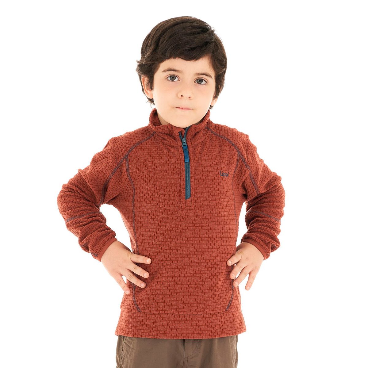 LIPPI - Poleron Niño Saltamontes Nano-F 14 Zip Terracota Lippi
