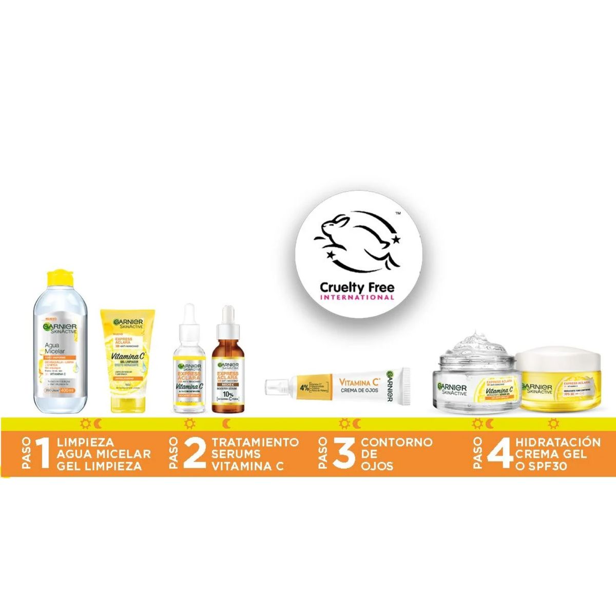 GARNIER - Rutina Total Facial Express Aclara Vitamina C Serum Garnier