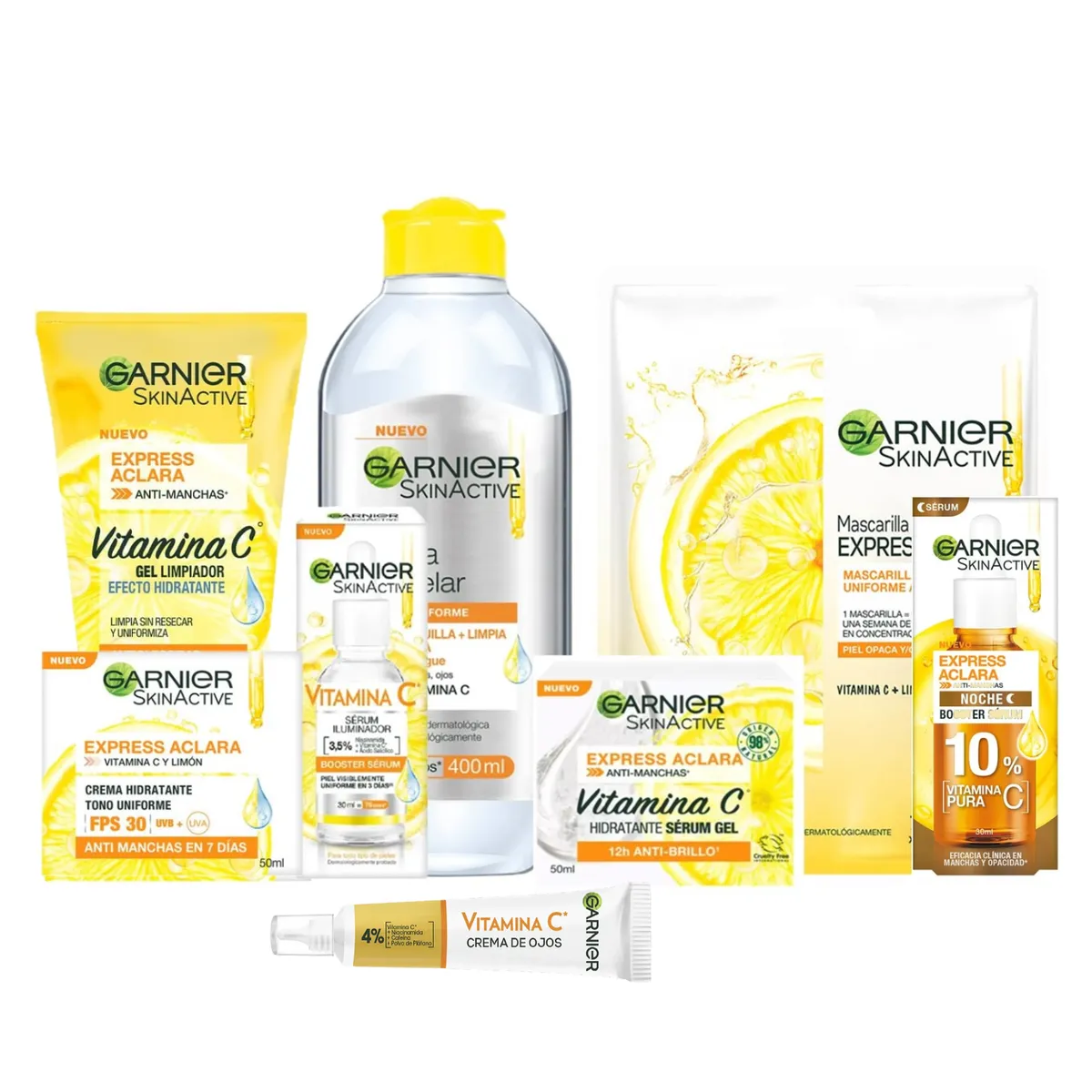 GARNIER - Rutina Total Facial Express Aclara Vitamina C Serum Garnier