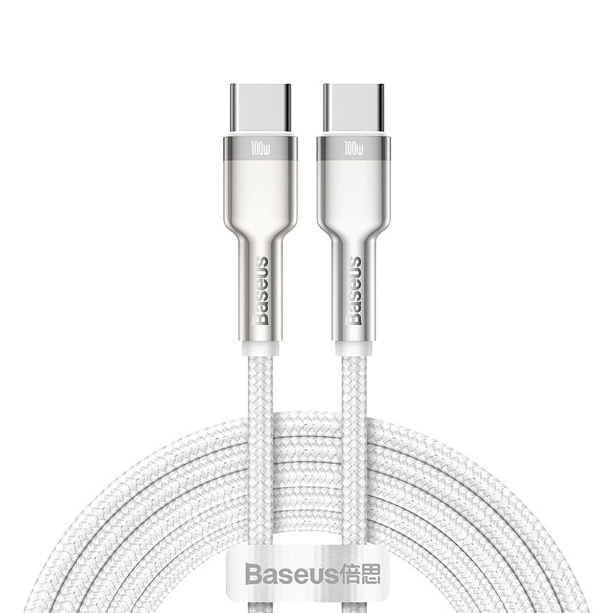 BASEUS - Cable Baseus CATJK-D02 100W Tipo-C a Tipo-C Blanco