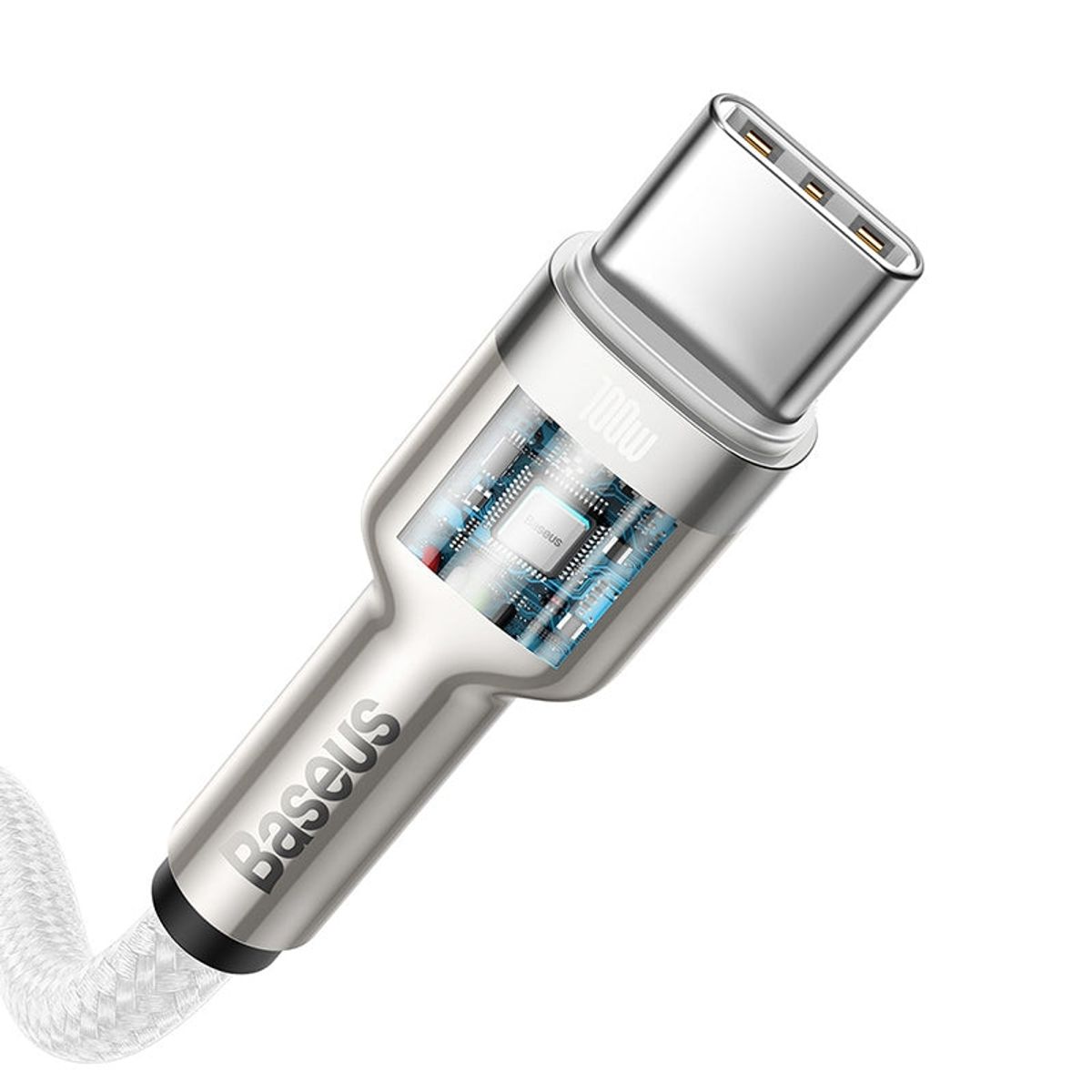 BASEUS - Cable Baseus CATJK-D02 100W Tipo-C a Tipo-C Blanco