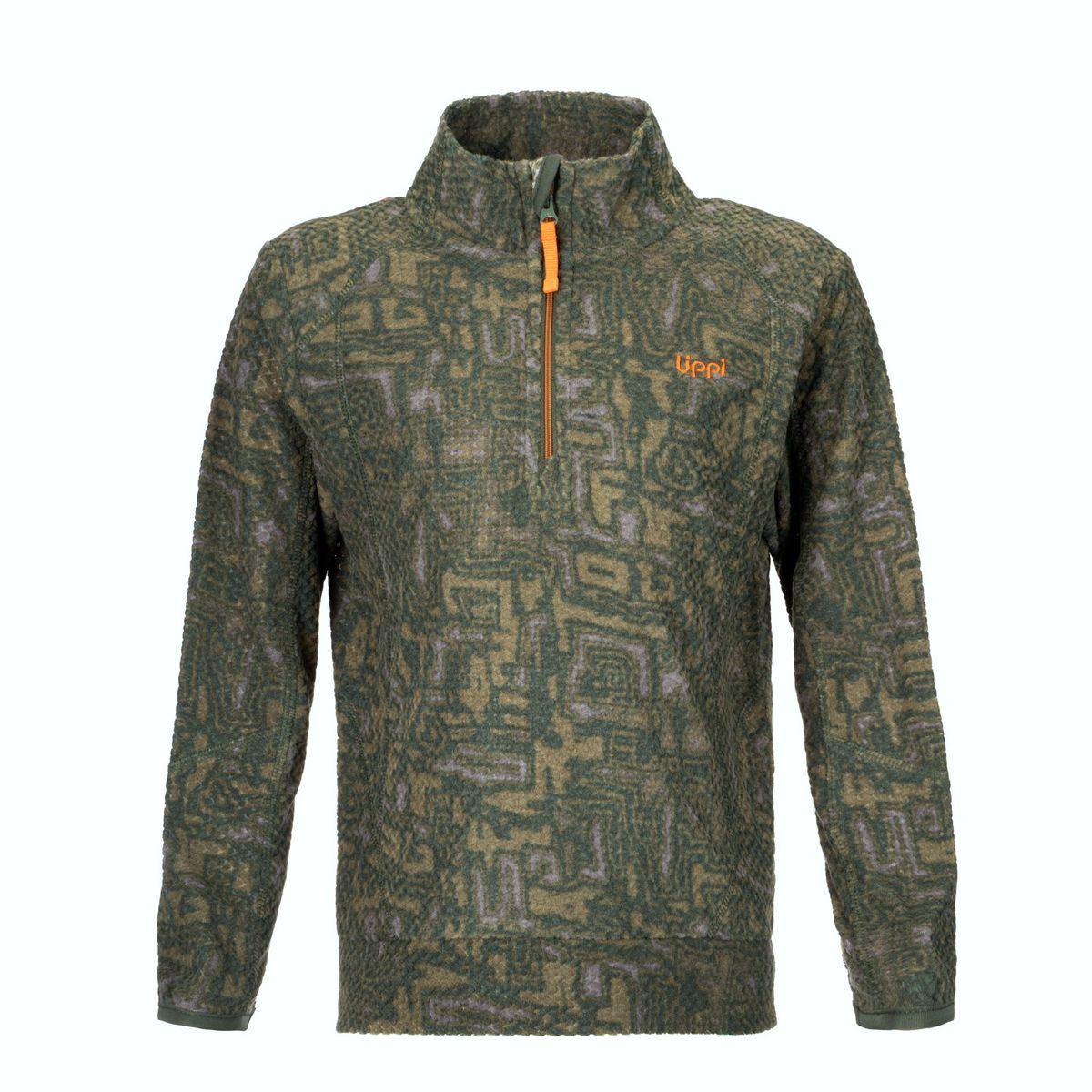 LIPPI - Poleron Niño Saltamontes Nano-F 1/4 Zip Print Verde Lippi