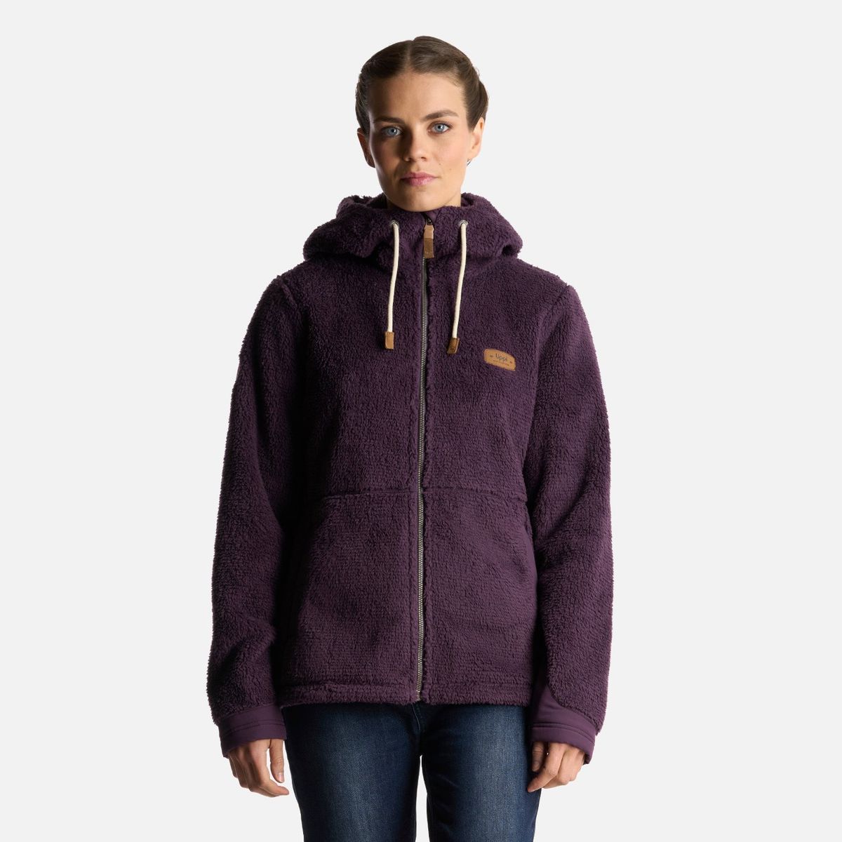 LIPPI - Chaqueta Mujer Bear Shaggy-Pro Hoody Jacket Morado Oscuro Lippi