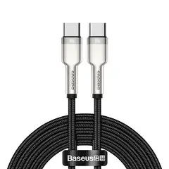 BASEUS - Cable Carga Rápida Metálico Tipo-C a Tipo-C 200 cm 100W Negro