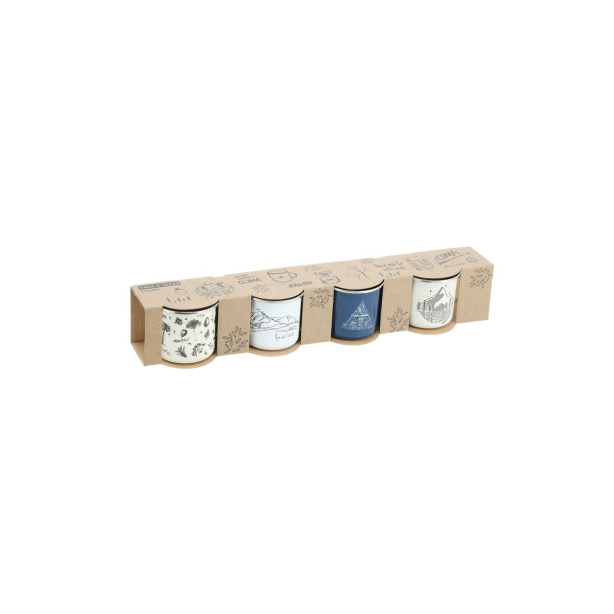 ANDESGEAR - Carton Pack X4 Tazas Enamel Café ANDESGEAR
