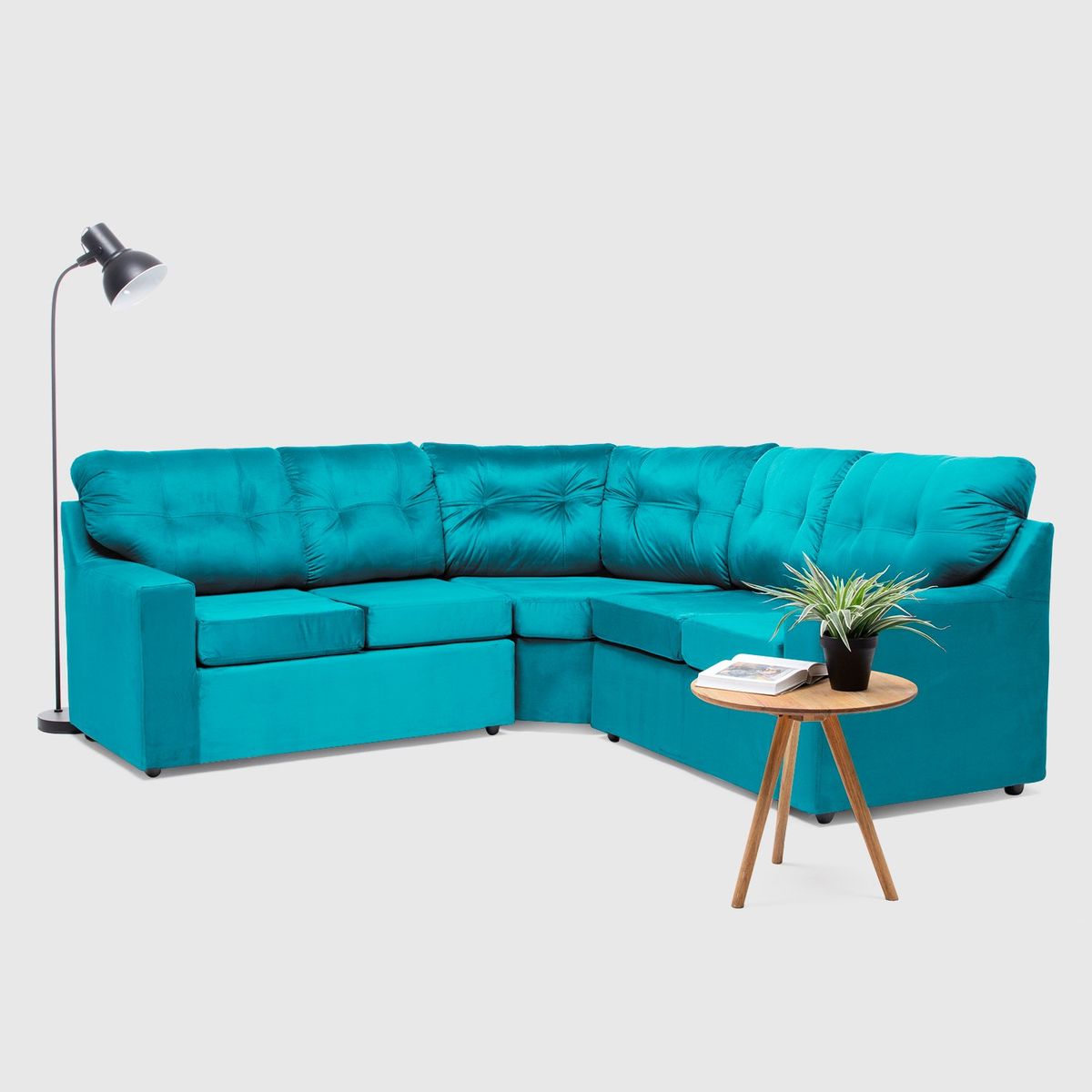 ALMORE - SECCIONAL ITALIA FELPA TURQUESA ALMORE