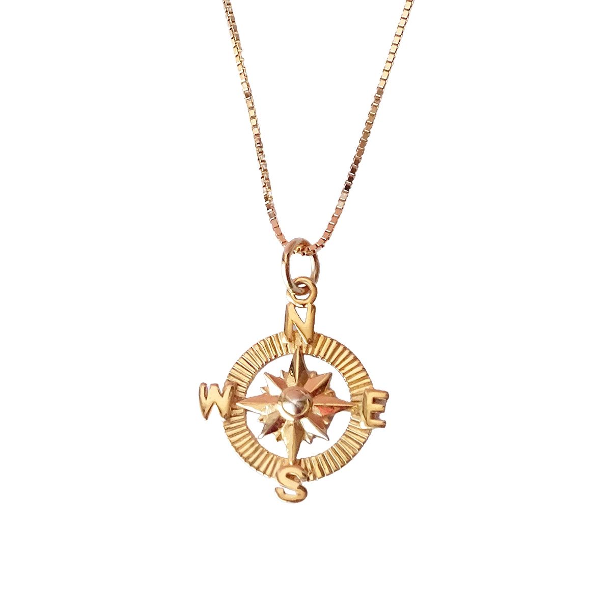 MABELITA - Cadena De Plata Bañada En Oro Brújula