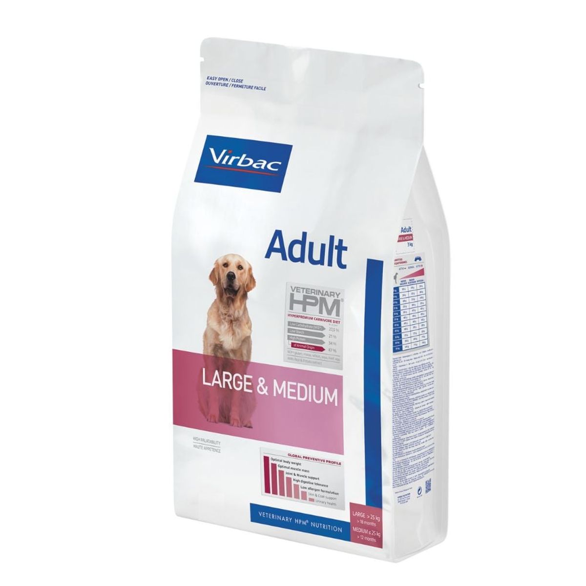 VIRBAC - HPM Virbac Dog Adult Large & Medium 12 kg