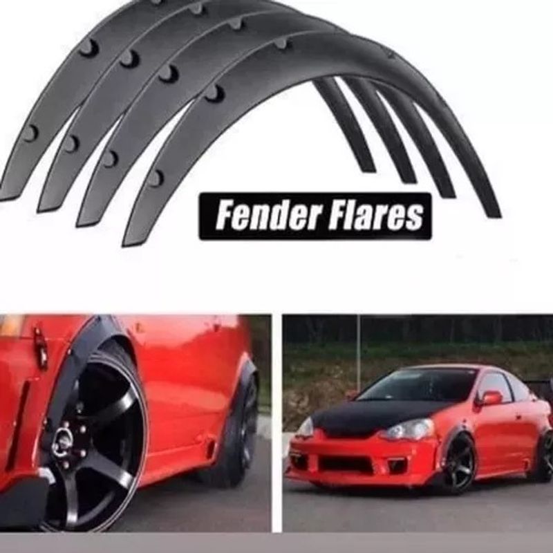 GENERICO - Fender Flares Negro Flexible Universal X4