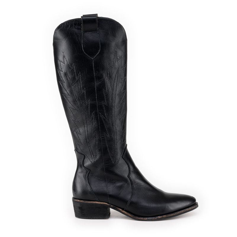 VANESSA GIL - BOTA DE CUERO PAOLA NEGRA