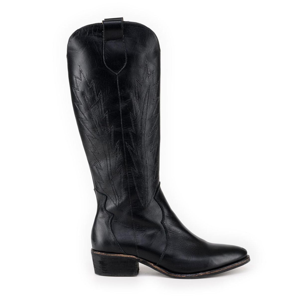 VANESSA GIL - BOTA DE CUERO PAOLA NEGRA