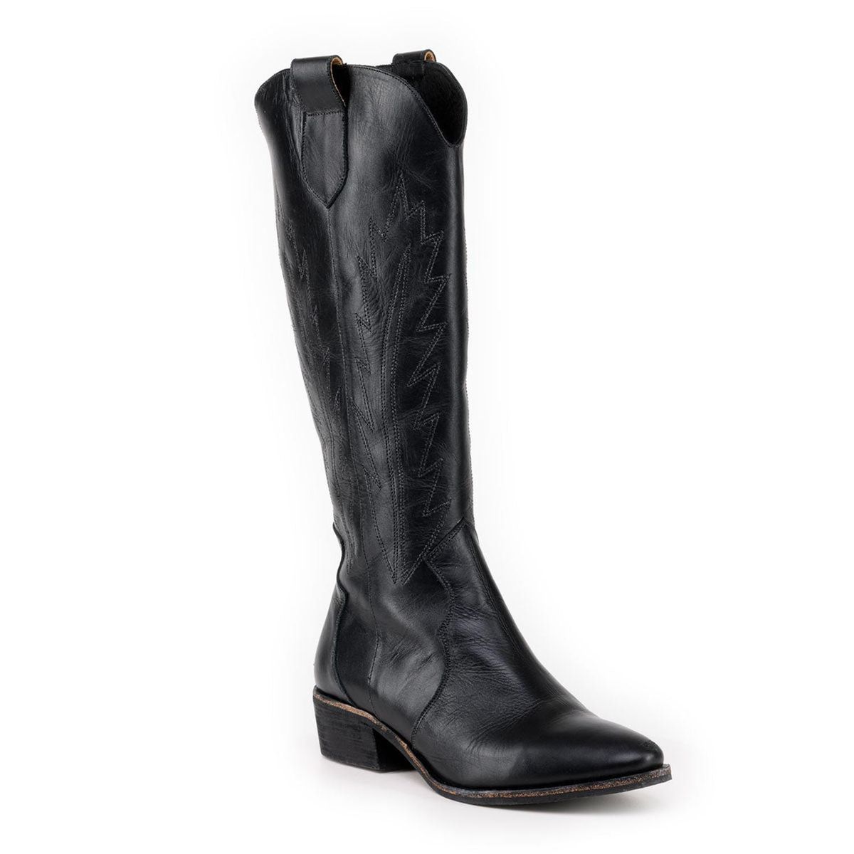 VANESSA GIL - BOTA DE CUERO PAOLA NEGRA