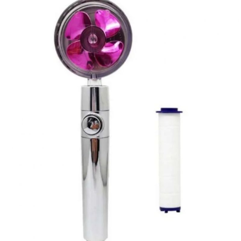 GENERICO - Eco Ducha Cabezal Ducha Telefono Turbina Aumenta Presion Rojo