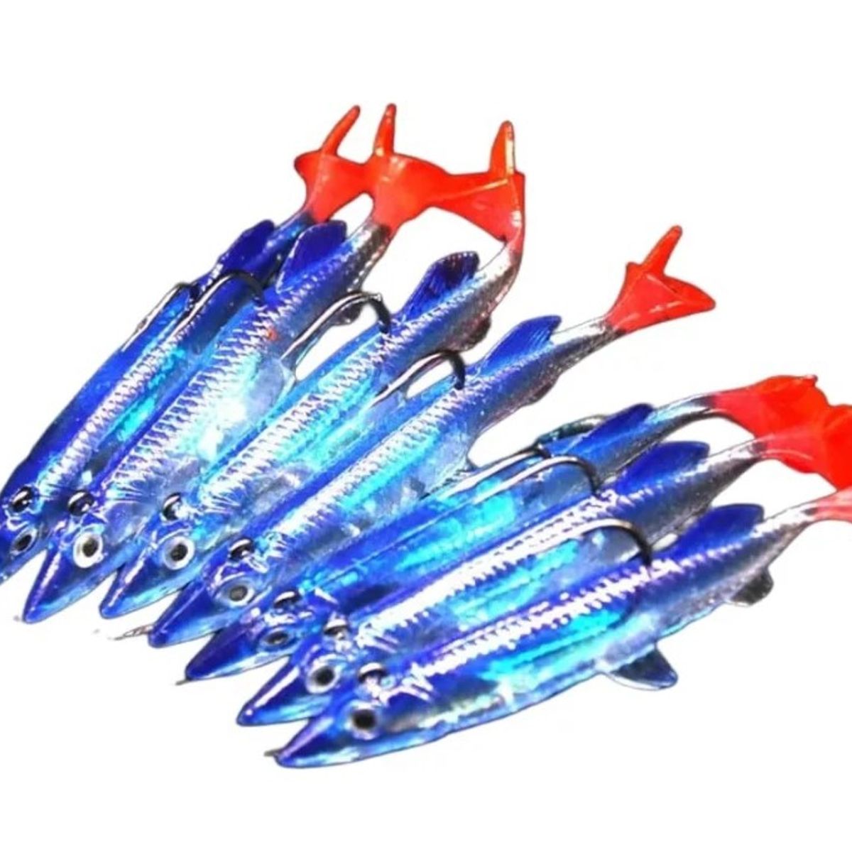 GENERICO - 5 Señuelos Pesca Luminosos Luminoso A Rayas Noches Peces