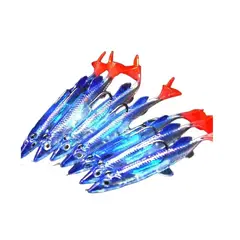 GENERICO - 5 Señuelos Pesca Luminosos Luminoso A Rayas Noches Peces