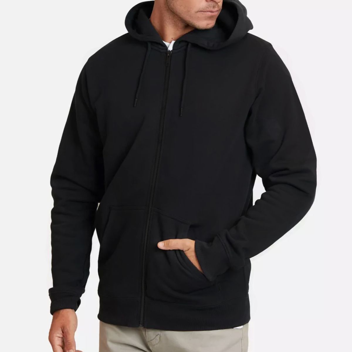 AGW - Polerón Hombre Térmico Forrado Polar Capuchón Canguro Cierre
