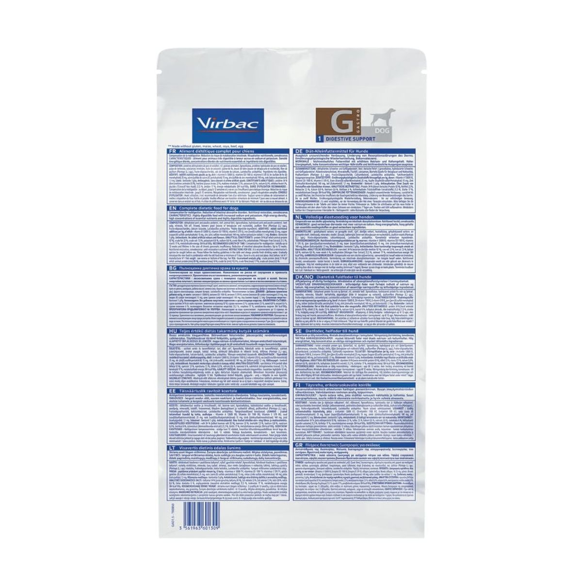 VIRBAC - HPM Virbac Dog Digestive Support (Gastro) 12 kg