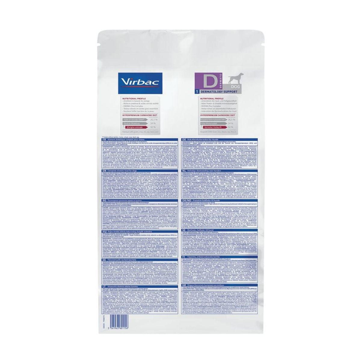 VIRBAC - HPM Virbac Dog  Dermatology Support 12 kg