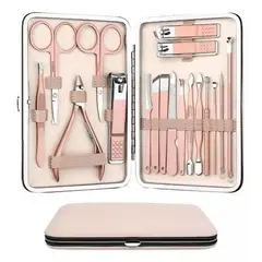 GENERICO - Set 18 Juego Manicura Acero Inoxidable Aseo Profesional
