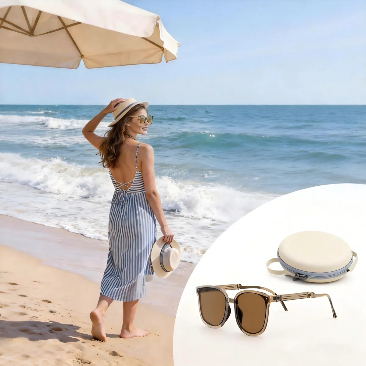 AIZO - Anteojos Sol Lentes Gafas Polarizado Plegable Multicolor