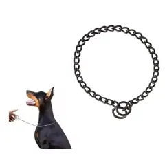 GENERICO - Collar Adiestramiento Metálico, Para Perro 55 Cm Color Negro