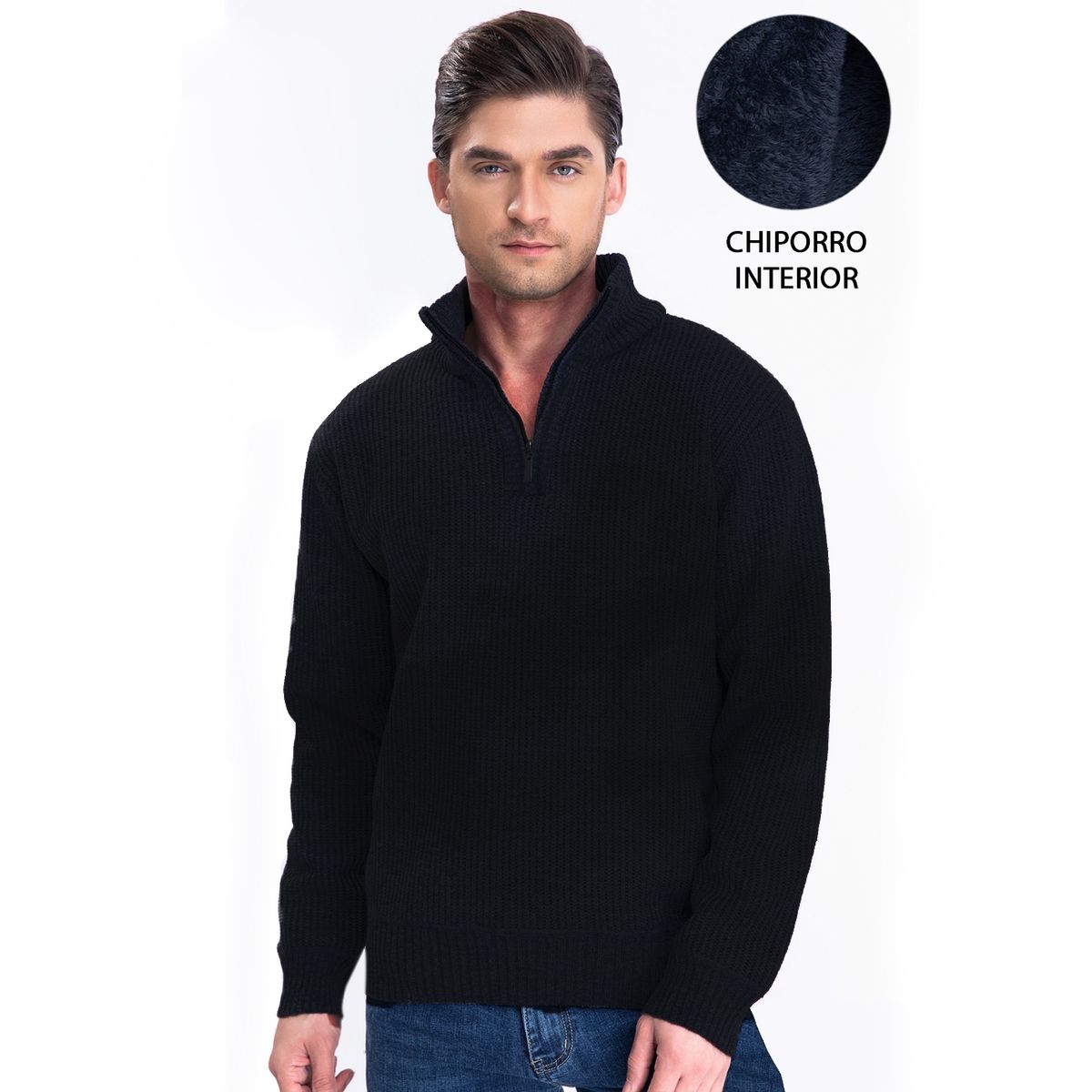 JM - Sweater Chaleco Térmico Forrado Chiporro Mezcla Lana Hombre
