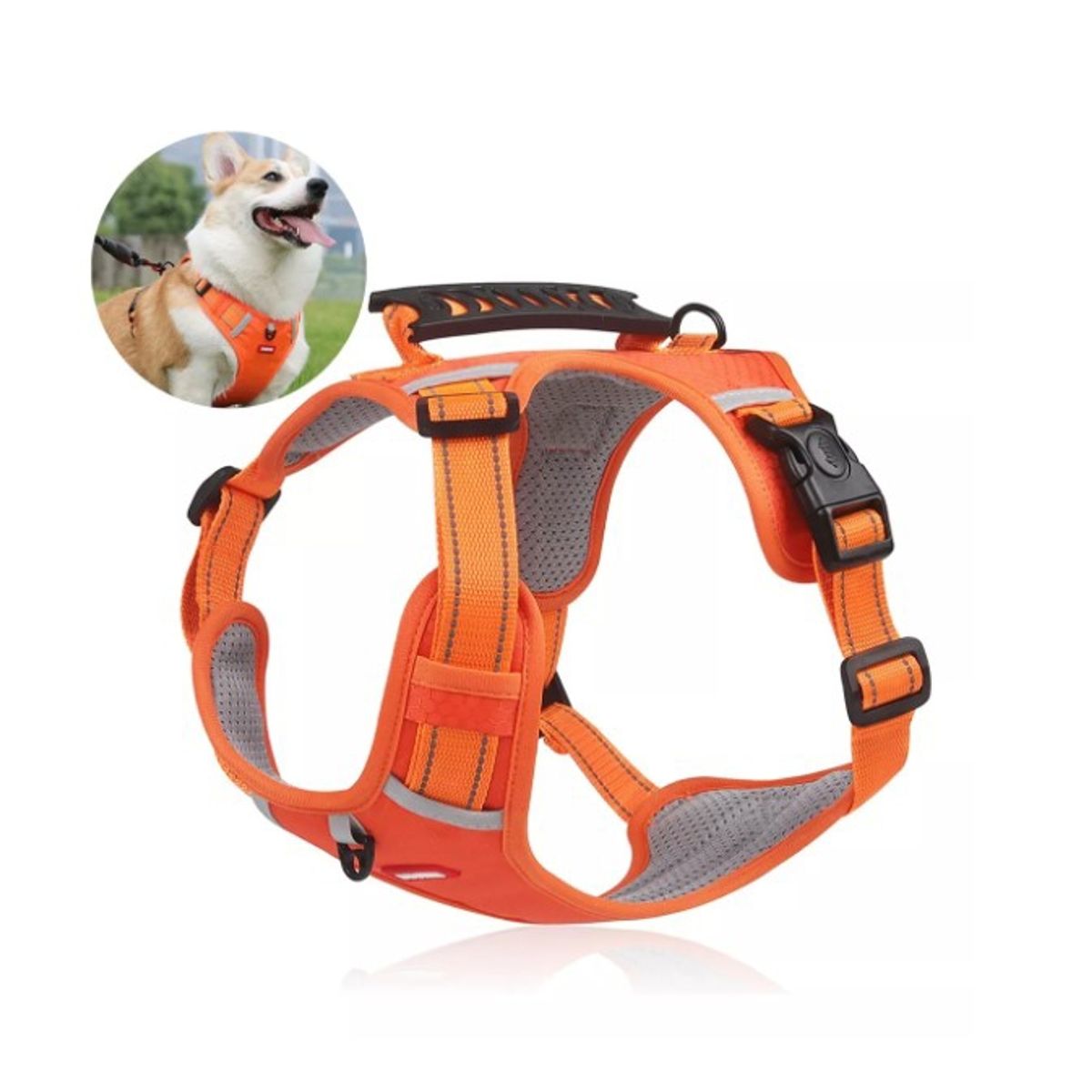 GENERICO - Arnés Reflecantes Ajustable Seguridad Acolchado Perro T-L