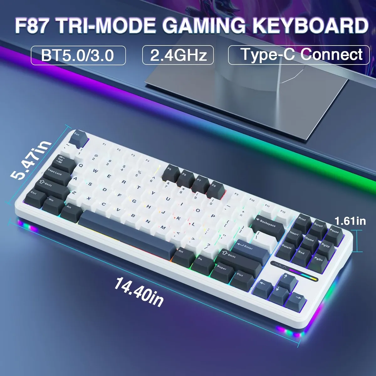 AIZO - Teclado Mecánico F87 Gamer estructura de Gasket