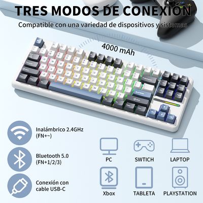 Imagen 2 del producto Teclado Mecánico F87 Gamer estructura de Gasket