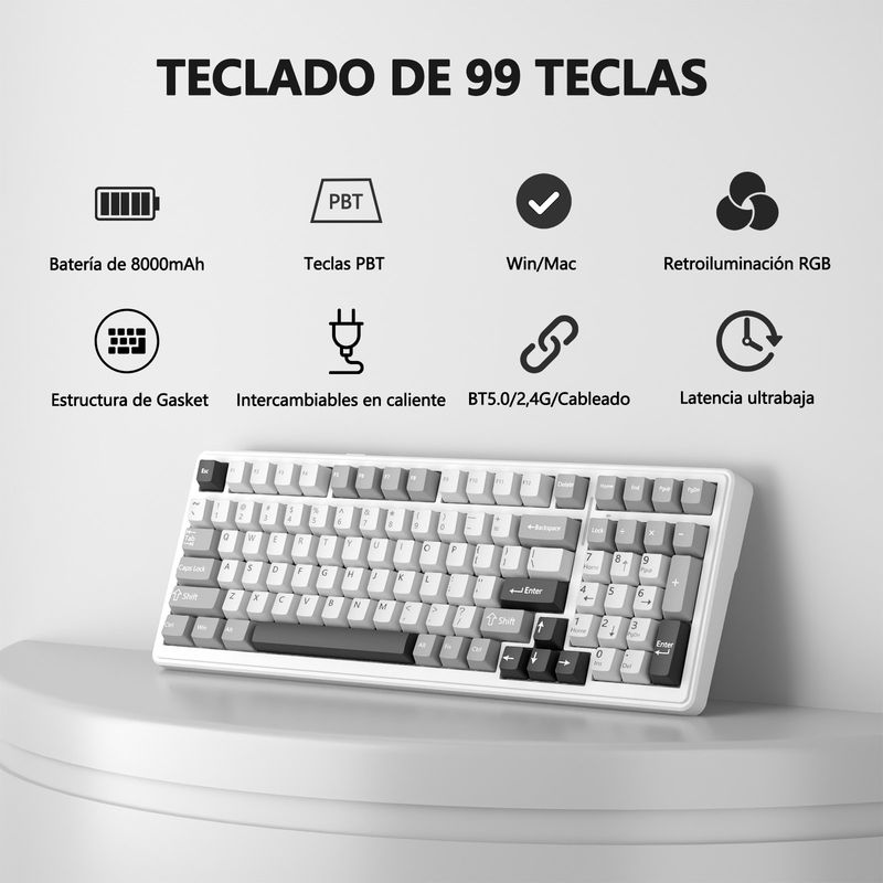 AIZO - Teclado Mecánico F99 Gamer estructura de Gasket