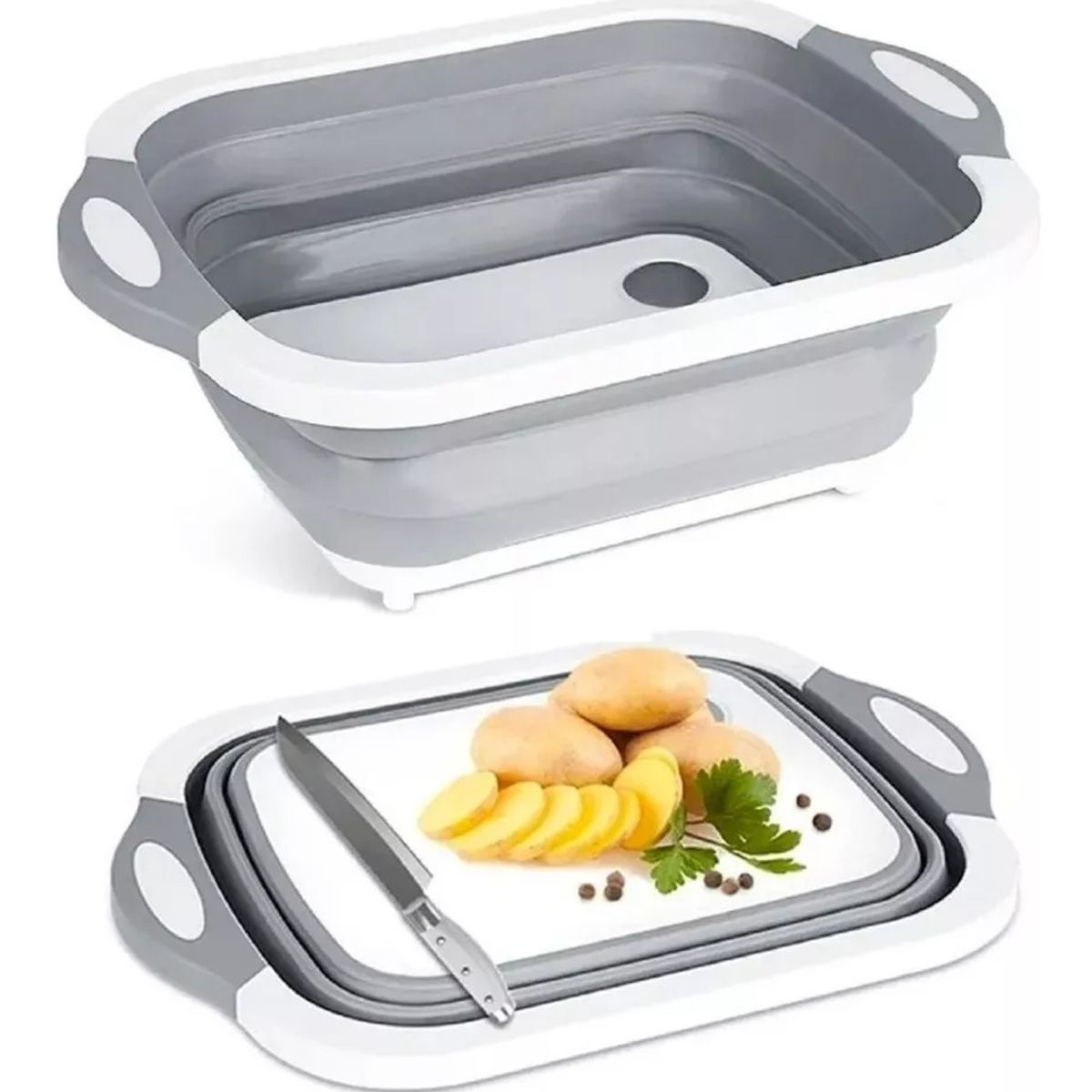 GENERICO - Tabla De Corte Tablas Plegable Organizador De Cocina Cesta