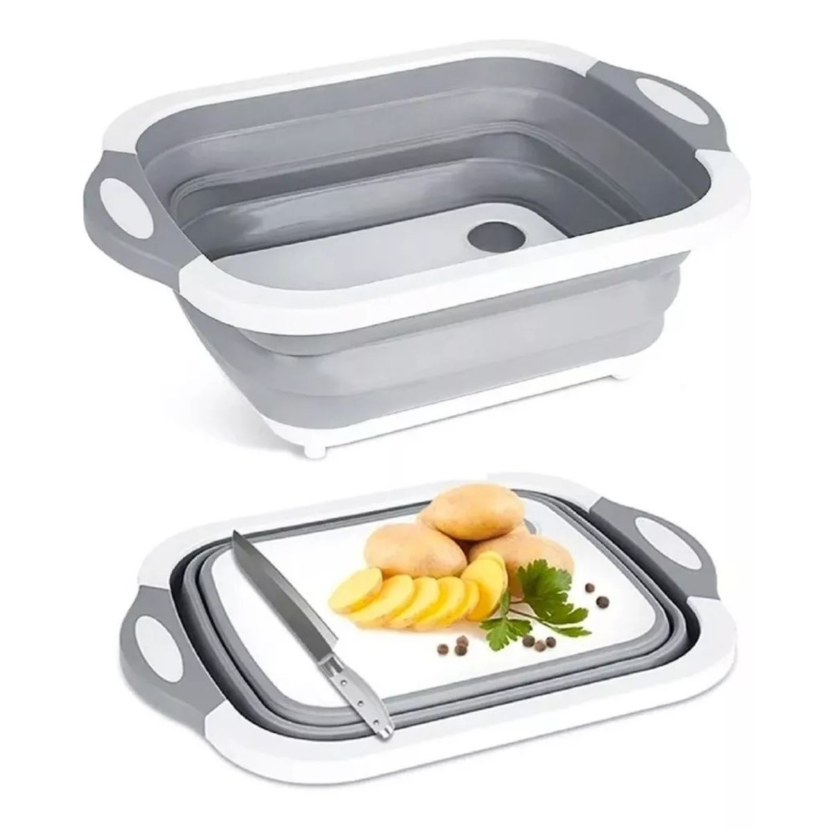 GENERICO - Tabla De Corte Tablas Plegable Organizador De Cocina Cesta