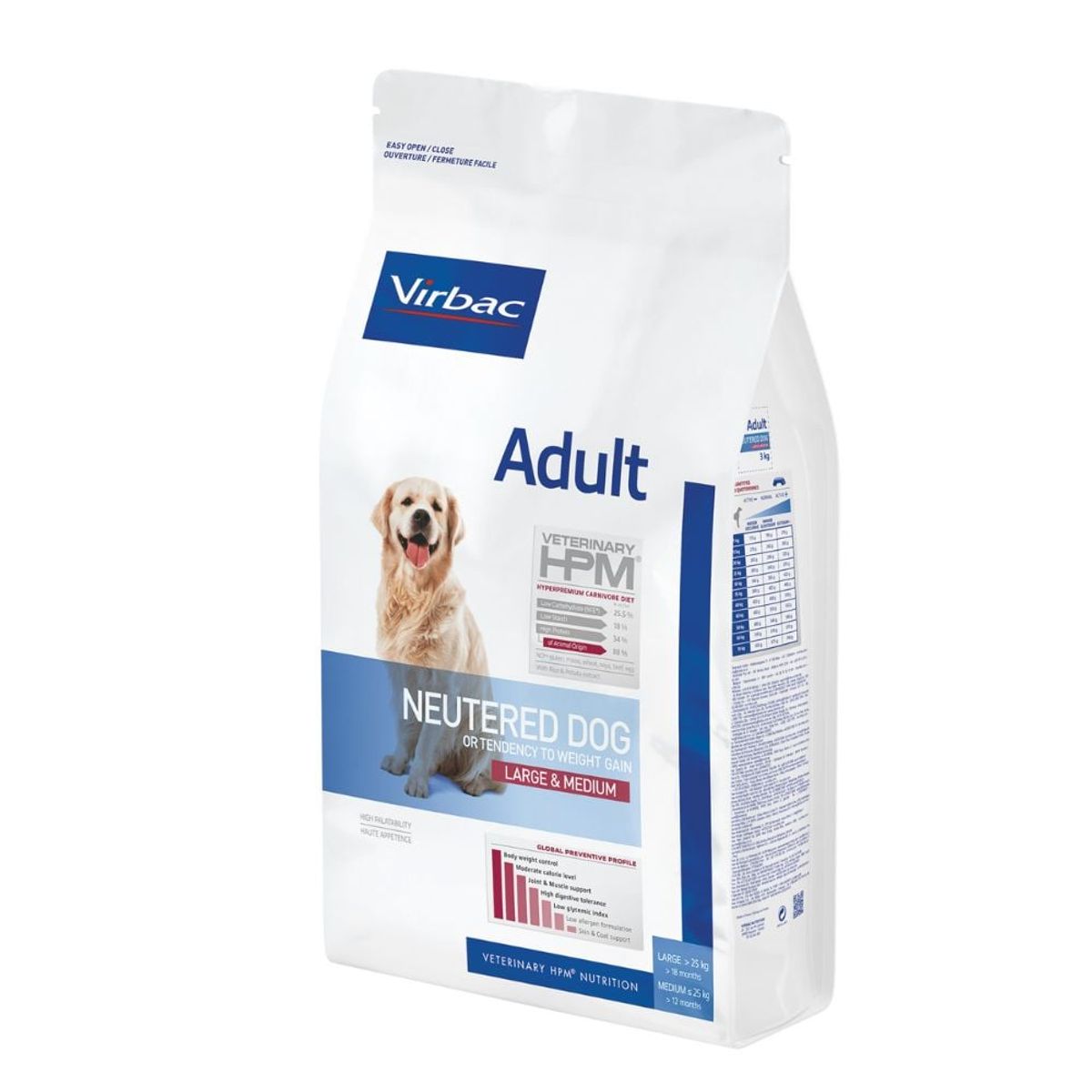VIRBAC - HPM Virbac Dog Adult Neutered Large & Medium 12 kg