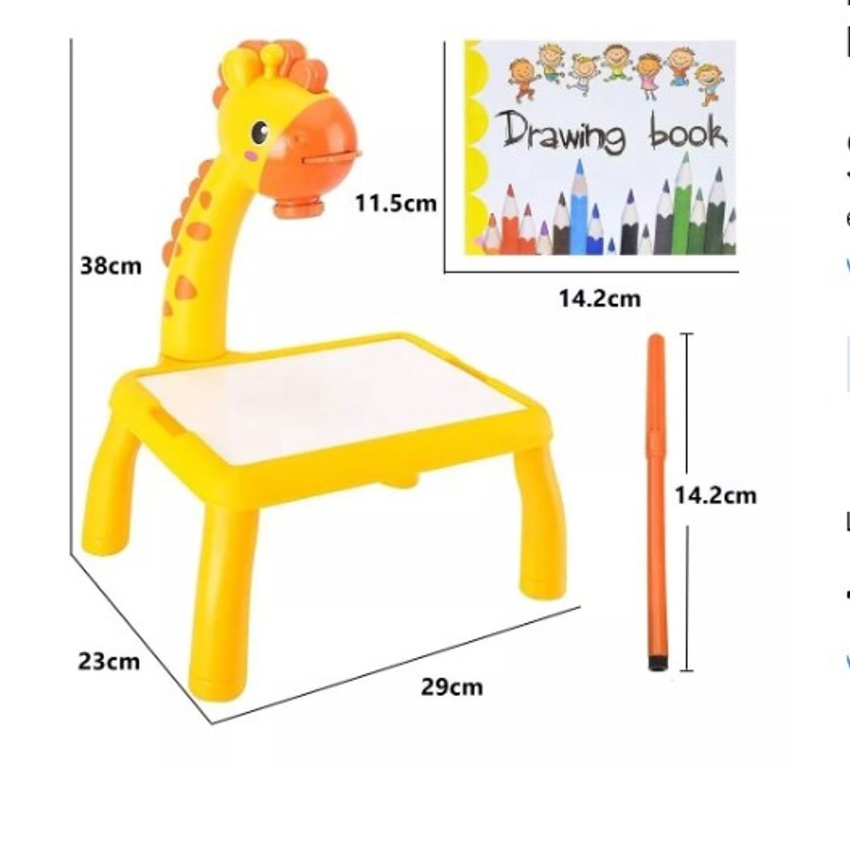 GENERICO - Mesa Con Proyector De Dibujo Y Pinceles Para Niños De Jirafa