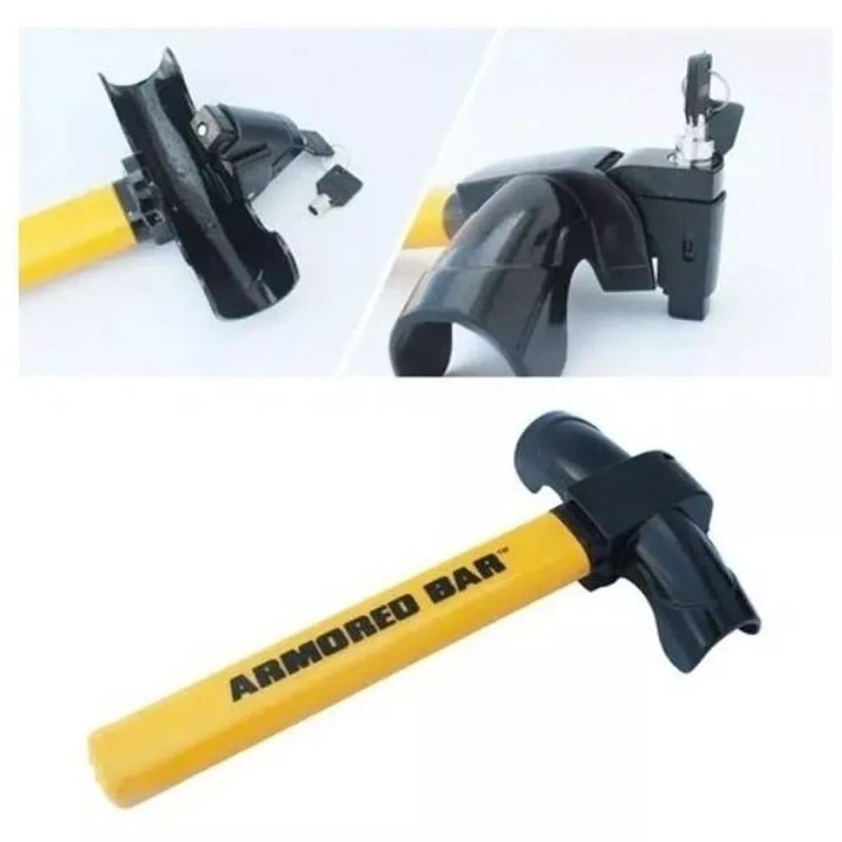 GENERICO - Traba Volantes Anti Robo Tipo T Con 2 Llave